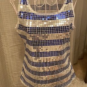 American Rag Medium sequins top blue/silver